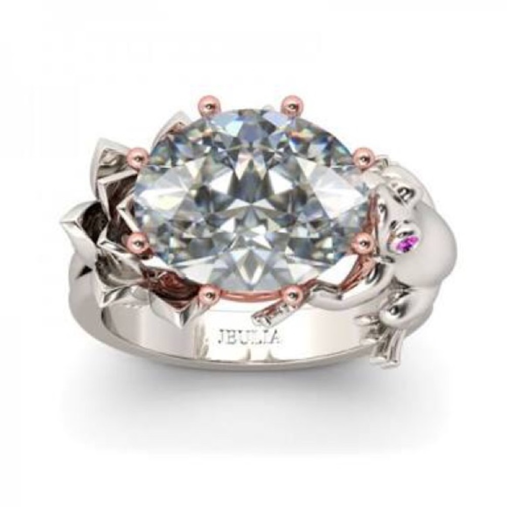 Jeulia “Frog Princess” crown-set ring